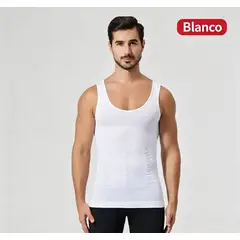 GENERICO - Camiseta Modeladora Polera Faja Reductora Hombre Blanco 2XL