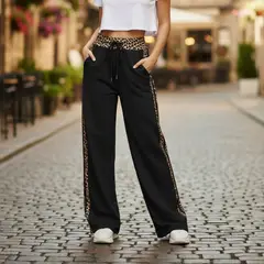 HERIEL - Pantalón Palazzo Animal Print Primavera / Verano Oversize Elasticados Wide Leg
