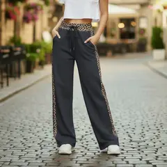HERIEL - Pantalón Palazzo Animal Print Primavera / Verano Oversize Elasticados Wide Leg