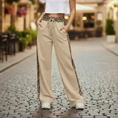 HERIEL - Pantalón Palazzo Animal Print Primavera / Verano Oversize Elasticados Wide Leg
