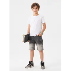 KIBOU - Shorts Bermuda Cargo Jean Denim Casual Con Estilo