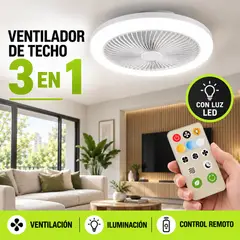 MOVI - Ventilador de Techo 3 en 1 con Luz LED