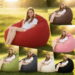 GENERICO - Sillón Puff Ergonómico Gigante Sin relleno color Cafe