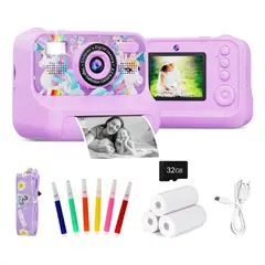 GENERICO - Cámara Digital Foto Imprimible Para Niños Doble Lente Con32g