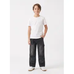 KIBOU - Pantalón Jeans Cargo Niño Denim Urbano Bolsillos
