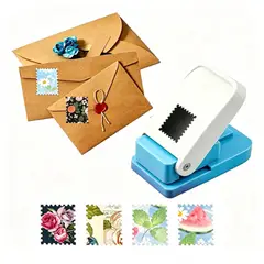 GENERICO - Perforadora estampilla para manualidades papel 2,5×2,1cm,perforadora de sellos postales