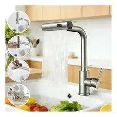VIDA BUENAS - Llave Monomando Lavaplatos Extraible Acero Inoxidable 304