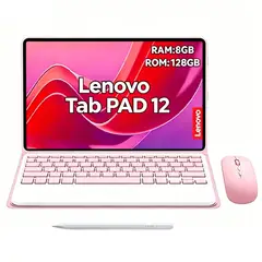 LENOVO - Tablet Pad Plus 12 Idea Tab Plus 8GB+128GB WiFi Y Lápiz táctil+Teclado Rosa+mouse