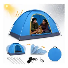 EVERSO - Carpa Automática Impermeable 3-4 Personas 200x150x125 cm Azul