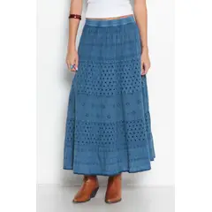 WADOS - FALDA LARGA BRODERY CON CORTE CINTURA ELASTICADA