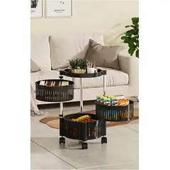 MP - Carrito Organizador Multiuso Verdulero Frutero Giratorio 3 Niveles