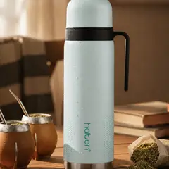 HALTEN - Termo Matero De 1 Litro Acero Inoxidable Con Pico Matero Cebador Marca Color Verde