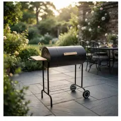 GENERICO - Parrilla A Carbon Medio Tambor Con Tapa One Up 104cm Negro