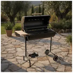 GENERICO - Parrilla A Carbon Medio Tambor Con Tapa One Up 104cm Negro