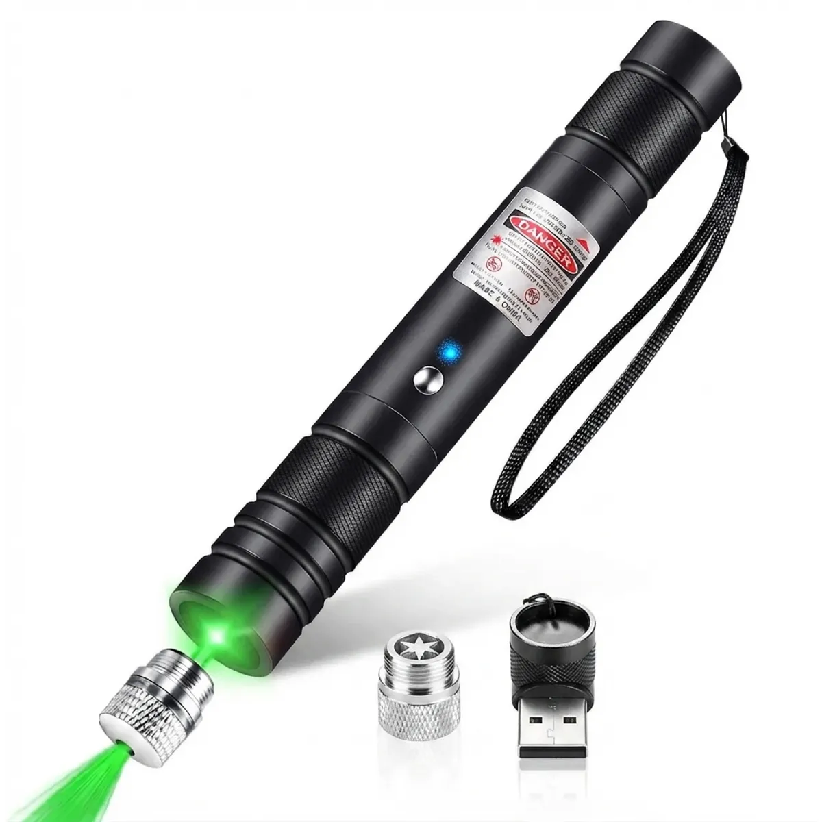 IRM - Laser Pointer Verde 5 en 1 con 4 Cabezales Puntero para Clases Reuniones y Uso Profesional IRM