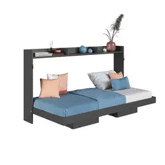HOGA - Cama Plegable Horizontal 1,5 Pza Hanover Gris