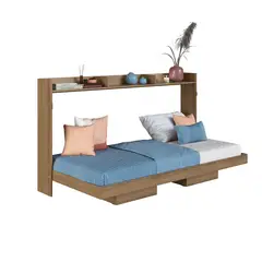HOGA - Cama Plegable Horizontal 1,5 Pza Hanover Miel