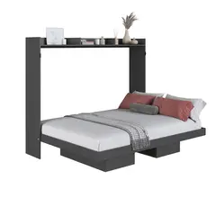 HOGA - Cama Plegable Horizontal 2 Pza Hanover Gris