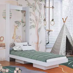 HOGA - Cama Plegable Vertical 1 Pza Vancouver Blanco