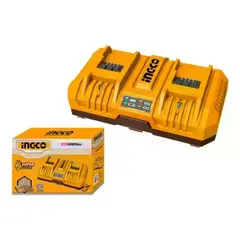 INGCO - Cargador Doble De Baterías Rápido 20v 2, 4, 5 Ah
