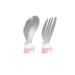 PUMUCKI - Set de Cubiertos de metal Rosados para Bebé
