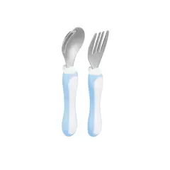 PUMUCKI - Set de Cubiertos de metal Celeste para Bebé