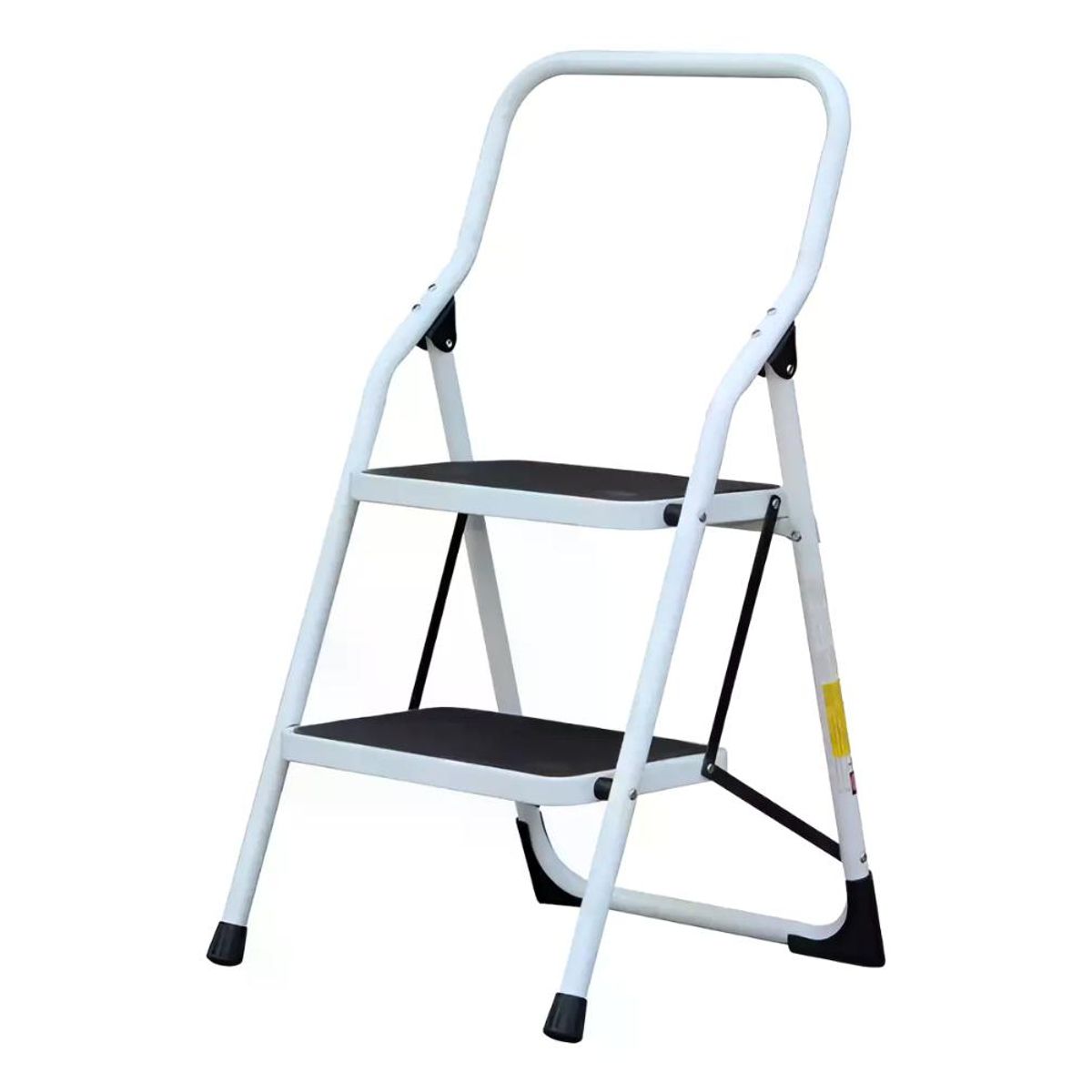 MIRLO - Escalera De Tijera Metalica 2 Peldaños Mirlo 902 Plegable Blanco