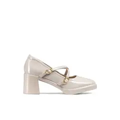 WEIDE - Zapatos Taco Casual PU Acharolado Mujer Cuadrado GH220
