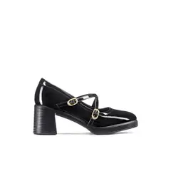 WEIDE - Zapatos Taco Casual PU Acharolado Mujer Cuadrado GH220