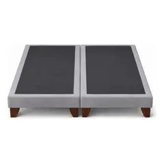 EBLA - Base De Cama Europea King Dividida Gris Plata