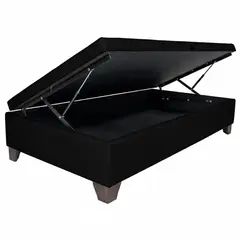 VITELIO - Base De Cama Baul 1.5 Plaza Y Media Negra