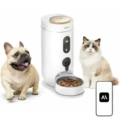 MOVA - Comedero Mascotas Cámara 1080P y Cápsulas Nutrición 7 Días NutriPal 10 Ultra white