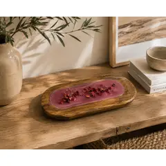 GENERICO - Batea Decorativa Mexicana de Madera púrpura con Popurrí Artesanal