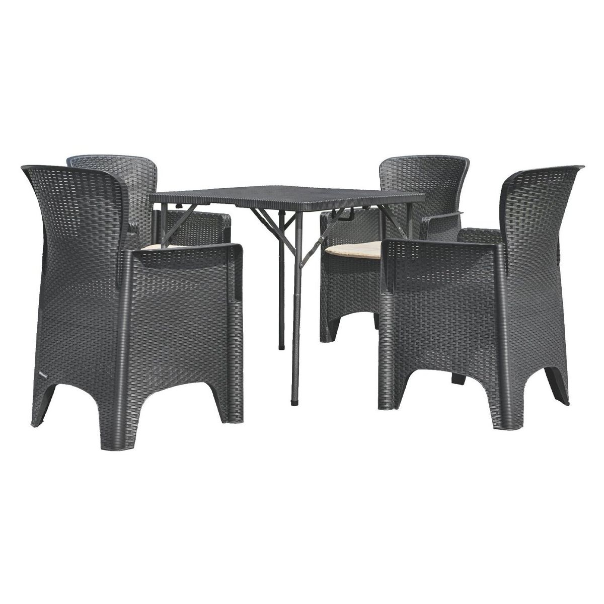 NOVAHUS - Juego De Comedor Para Terraza 73X80X80Cm Café