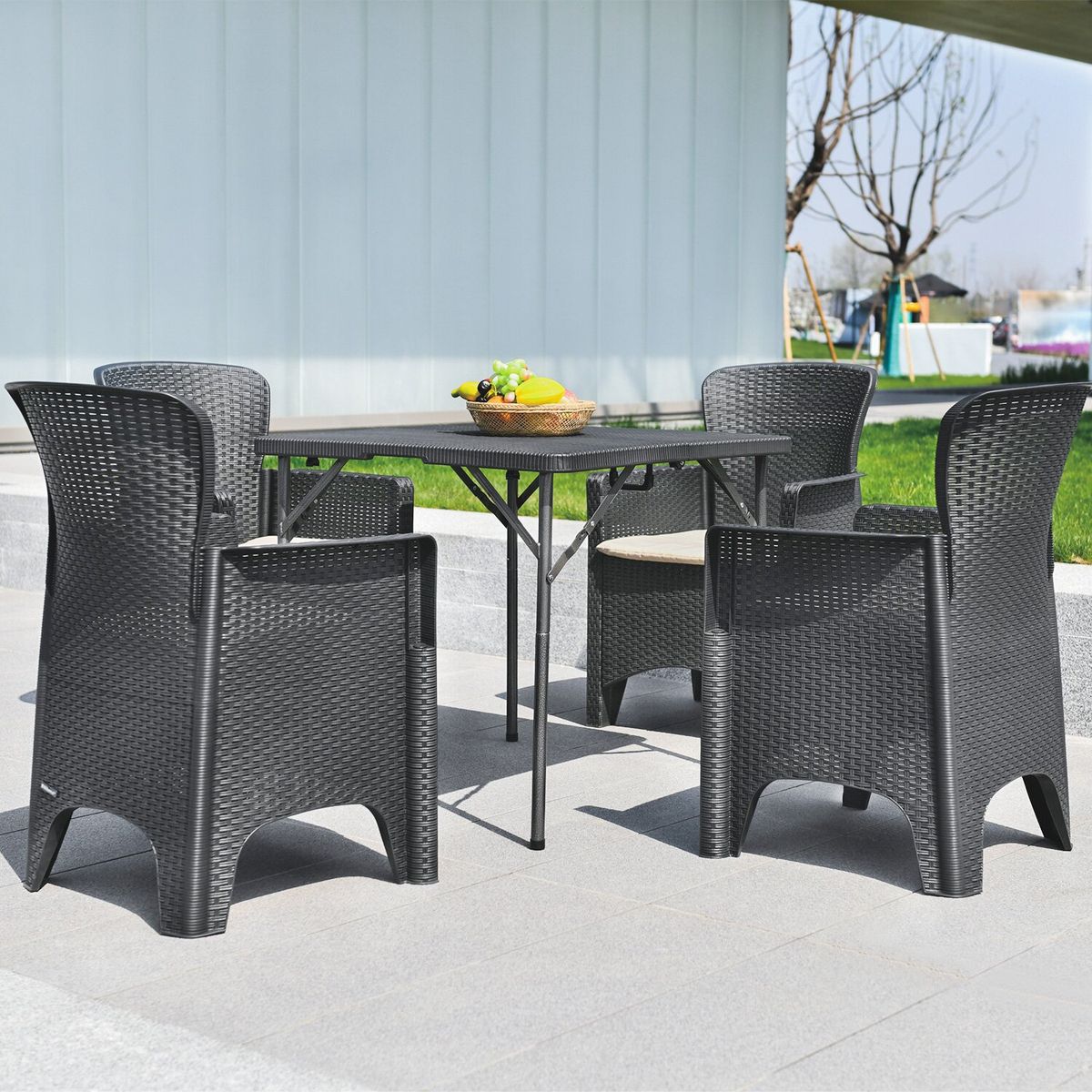 NOVAHUS - Juego De Comedor Para Terraza 73X80X80Cm Café