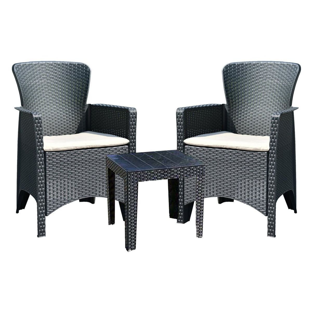 NOVAHUS - Set De Terraza Plegable 3 Piezas 46X53X84Cm Café