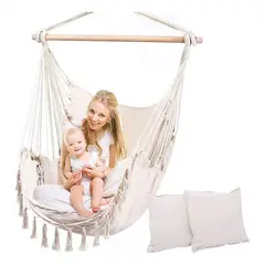 NORPLAT - Silla Colgante Columpio Hamaca con almohadones -