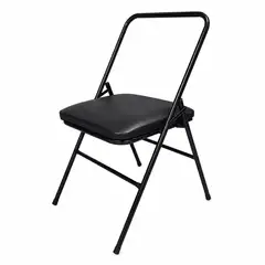 INCATEX - Silla yoga tapizada en ecocuero color negro -