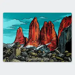 GENERICO - Tabla de cocina 20 x 28 cm - Diseño Mirador Base Torres del Paine