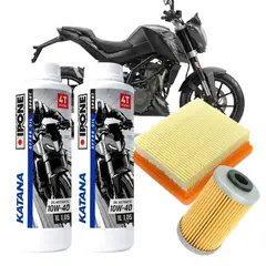 IPONE - KIT MANTENCION FILTROS+IPONE KATANA 10W40 (FULL) KTM DUKE 200 (2012-2016)