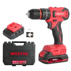 WESTUL - Taladro Percutor Inalámbrico 20V Brushless 45nm Uso Profesional