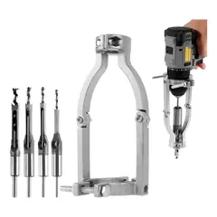 GENERICO - Adaptador Taladro Broca Cuadrada Escopleadora Carpinteria Soporte 4 Brocas Esclopeadora Profesional
