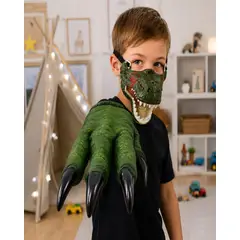 MYLHOGAR - Set de Máscara y Garras de Dinosaurio Aventura Jurásica Interactiva