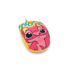 XTECH - XTM-D406ST-YL Mouse Alámbrico USB Disney Stitch, Sensor Óptico 1200 CPI, Amarillo