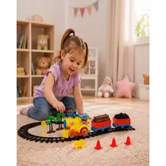 MYLHOGAR - Juguete Infantil Trencito Motorizado con Pista de Vías y Sonido Set