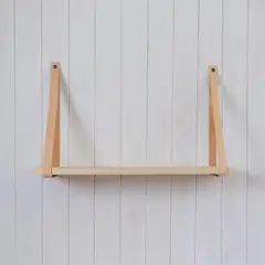 ABEJA REINA - Repisa Colgante Madera y Cuero 80 cms