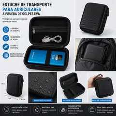 GENERICO - Estuche de transporte de auriculares y baterias a prueba de golpes EVA