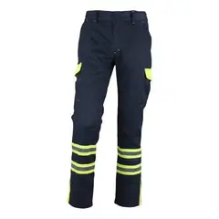 T-WORLD - Pantalón Cargo Gabardina Bicolor Con Cinta Reflectante - Azul Marino