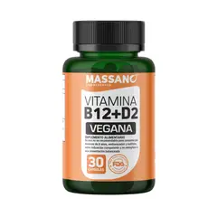 MASSANO - Vitamina B12 + D2 Vegana 30 Cápsulas
