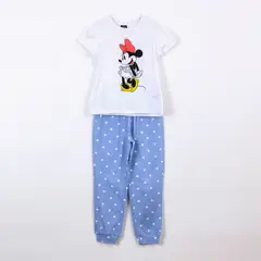 DISNEY - Pijama Manga Larga Niña Minnie Lunares Blanco